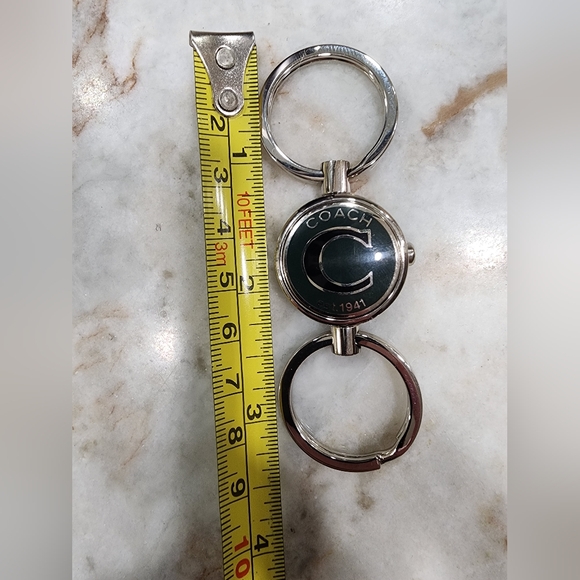 Coach Signature C 1941 Vallet KeyChain Silver/Green Bag Purse Charm Retired - Picture 4 of 4